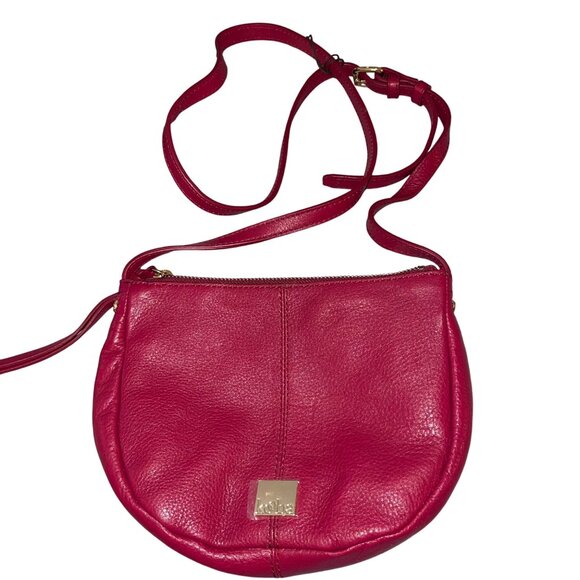 Kooba Womens Crossbody Bag Red Handcrafted Crescent Design - Picture 1 of 9